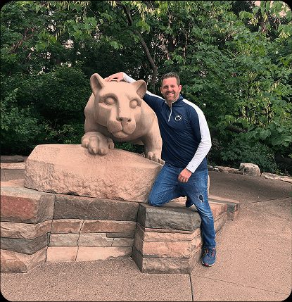 David at the Nittany Lion shrine